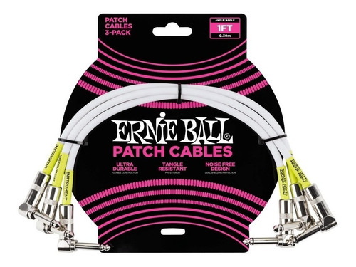 Set De Cables Interpedal Ernie Ball 30cm Negro/ Blanco X3