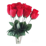 100 Rosas Artificial Botão Vermelha- Dia Das Mães- Atacado