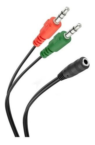 Adaptador Audio Micrófono 2 Aux Macho A 1 Aux Hembra 3.5mm