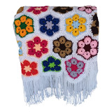 Cobija Tejida A Mano | Manta A Crochet C/estampado De Flores