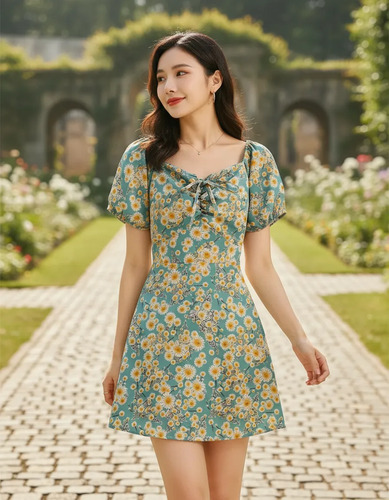 Vestidos Elegantes Casuales Dama Sexys Cortos Estampado Moda | Meses sin interés