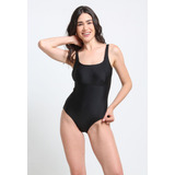 Traje De Baño Deportivo Corte Busto Negro