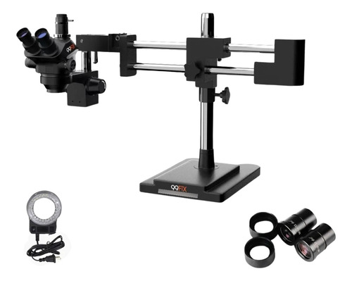 Microscópio Trinocular Preto Simul-focal Flexível 37050-stl2