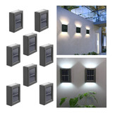 8pcs Jardín Exterior Impermeable Lámpara Solar De Pared