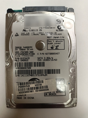 Disco Duro 2.5 De 500gb