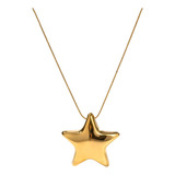 Collar Cadena Delicada Estrella De Moda Baño De Oro 18k
