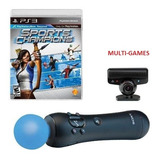 Ps Move + Ps Eye + Jogo Originais Sony Playstation 3 Ps3