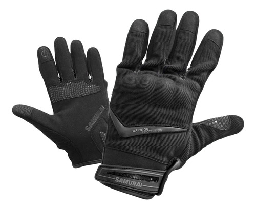 Guantes Moto Cortos Samurai Warrior Tessen Negro Touch