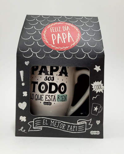 Taza Bombé C/ Caja Casita Regalo Papá Amiga Amor Y Más Genko