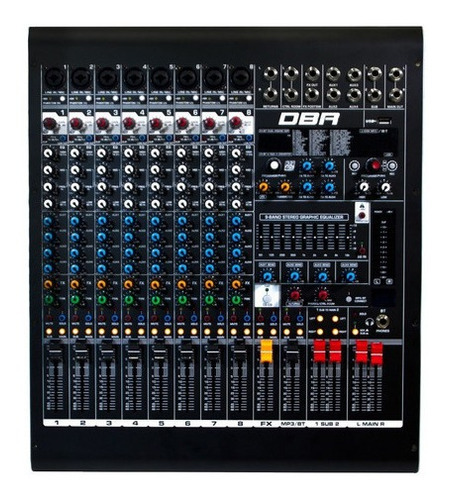 Mesa De Som Mixer Dbr Dm8usb 8 Canais Bluetooth Usb Bivolt