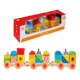 Tooky Toy Tren Apilador De Madera 26  Pz- 35238-wabro