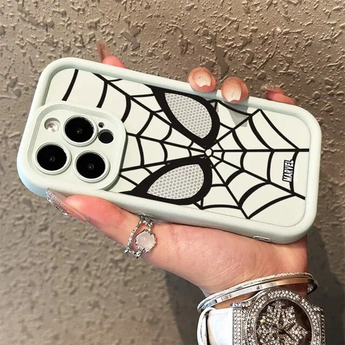 Carcasa Silicona Para iPhone Diseño De Spiderman + Correas