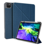 Funda De Cuero Con Tapa Para iPad Pro 12.9 (2021/2020) (azul