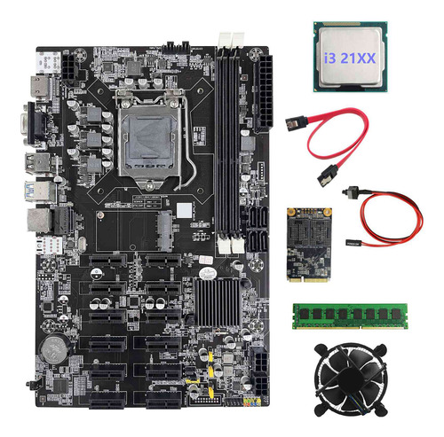 Placa Base B75 12 Pcie Eth+cpu I3 21xx+ddr3 4 Gb 1600