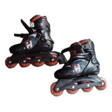 Patines Negros Con Naranja Usados Para Niños 34-37