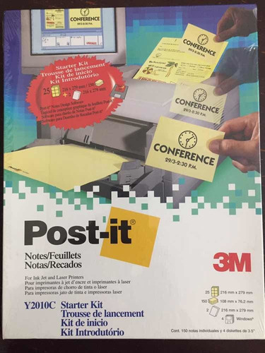 Antiguo Post-it-nuevo-sellado 150 Notas/4 Diskettes 3,5+25+2