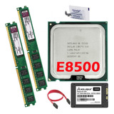 Kit Memória Ddr2 4gb + Core 2 Duo E8500 3,16ghz + Ssd 120gb