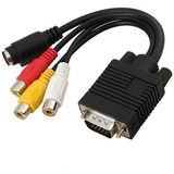 Cable Vga A Rca Pack Paquete De  Vga Macho A Svideo  Rc...