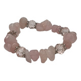 Pulsera Cuarzo Rosado Piedras Naturales Energética.