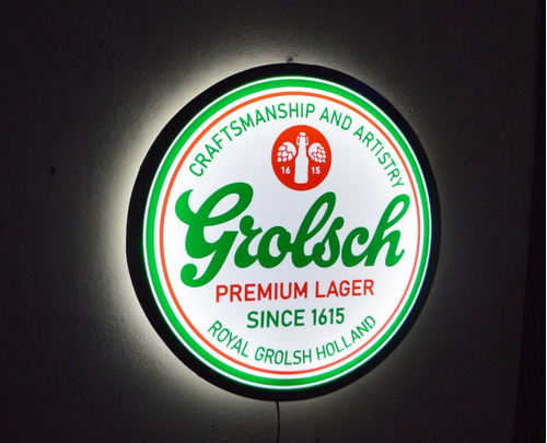 Cartel Cuadro Luminoso Led Cerveza Grolsch Deco Bar