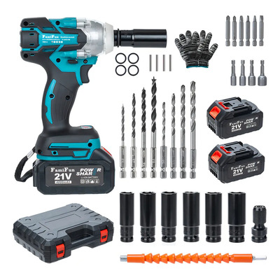Inalambrica Llave Pistola Taladro electrico impactopinchá 750Nm De Torque 2 Baterías 4000mAh 2 Velocidades Ajustables y Reparaciones Y Construcción Pistola De Impacto Llave Eléctrica Taladroinalámbri | Meses sin interés
