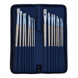 Set 16 Pinceles Cerda Artmate + Porta Pincel