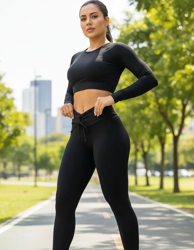 Calça Legging Empina Bumbum Com Cordinha Leg Cintura Alta