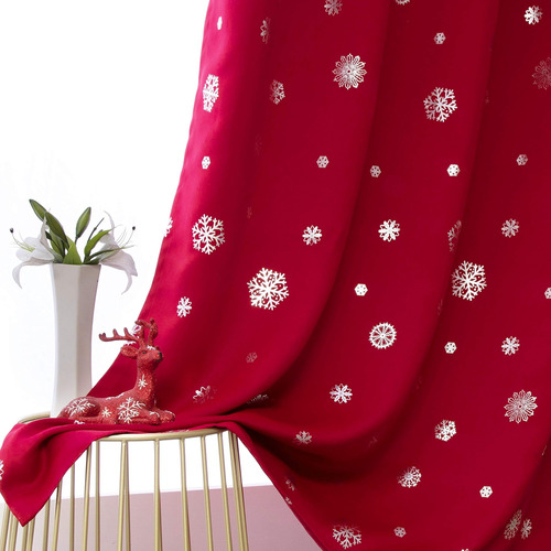 Lordtex Cortinas Navideñas Con Estampado De Copos De Nieve P