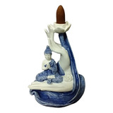 Incensário Cascata Buda Namaste Azul Porta Incenso