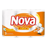 Nova Clásica Doble Hoja 12.5 Mts X 3 Rollos. Pack 9 Rollos