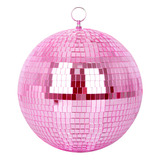 Esfera De Espejo 10puLG Muztop Para Fiestas Disco Dj - Rosa