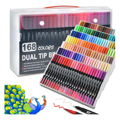 168 Colores Plumones Doble Punta A Base De Agua De Arte,Punta Pencil, FANCYFAIR Marcadores A Base De Agua No Toxico Para Niños Adultos | MercadoLibre
