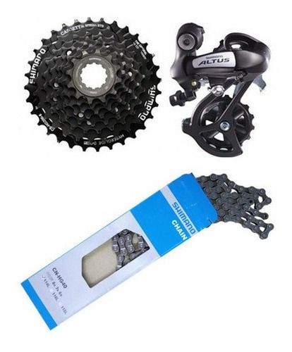 Cambio Shimano Altus M310 Catraca 8 Vel K7 12/32d. Corrente