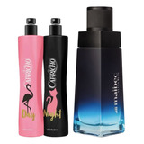 Combo Capricho Day & Night Colônia 50ml Cada + Malbec Ultra Bleu Colônia 100ml Kit Presente O Boticário Infantil E Masculino 