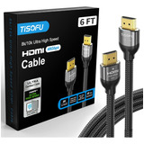 Tisofu Cable Hdmi Ultra Certificado 10k 8k De 6 Pies: Hdmi 2
