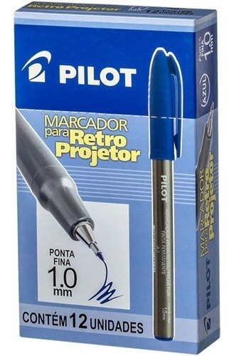 Caneta Retroprojetor 1.0mm Marcador Azul Pilot