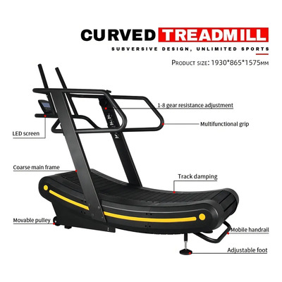 Caminadora Mecánica High End Fitness Curva Profesional Negro Azul | Meses sin interés