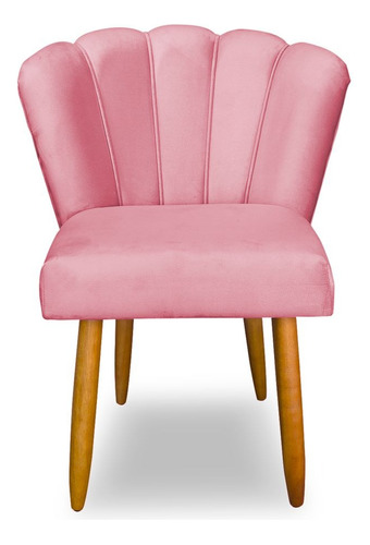 Cadeira De Jantar/penteadeira Pétala Veludo Rosa