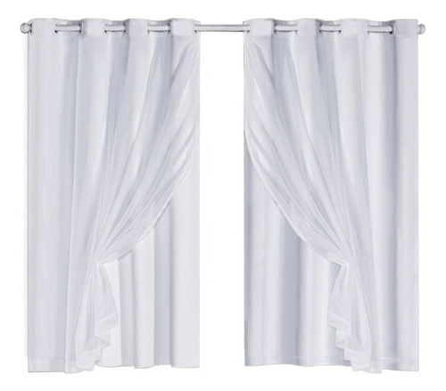 Cortinas Janela Blindex Blackout Voal Liso 2,80 X 1,60 Mts