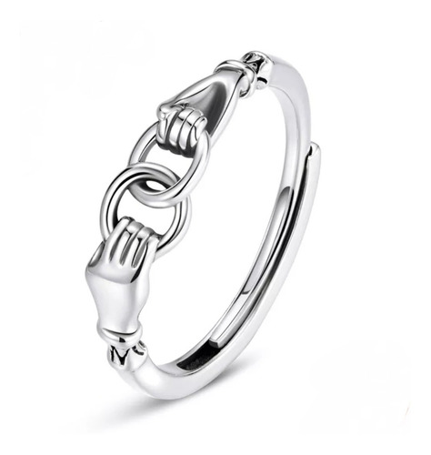 Anillo Plata 925 De Amor,  Abrazo, Unión Compromiso, Joyería