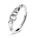 Anillo Plata 925 De Amor,  Abrazo, Unión Compromiso, Joyería