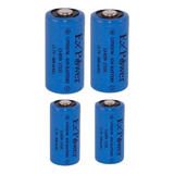 Kit 04 - Bateria Cr123a Icr17335 Recarregável 3,7v 800mah Of