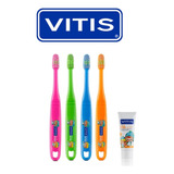 Cepillo Vitis Kids + Mini Pasta 8ml Pack X6 Unidades
