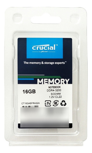 Memoria Ram Laptop Crucial Ddr4 16gb 3200mhz Ct16g4sfra32a