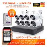 Kit 8 Cámaras Inalámbricas Full Hd Audio Y Alarma-disco 1tb