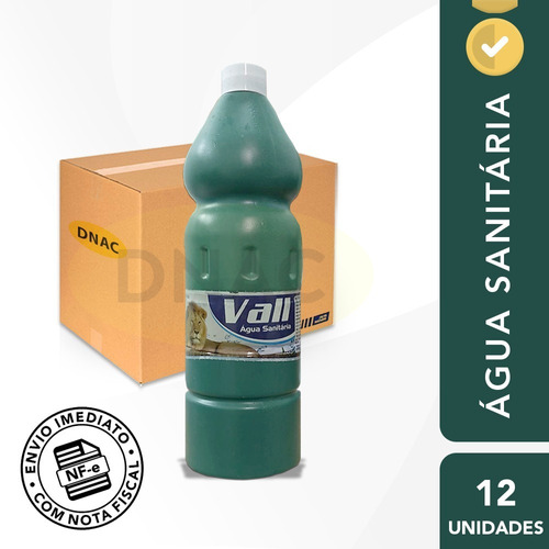 Kit 12 Candida Água Sanitária Desinfetante 1l - Vall