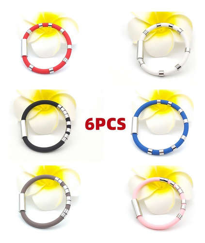 6pcs Pulsera Antiestática Eliminadora De Estática Negra