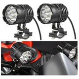 Un Par 6 Led Redondo Auxiliar Estrobo Auto Moto 60w 6500k