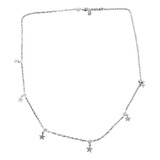 Cadena Collar Estrellas Circones Mujer Plata 925 + Caja Rega