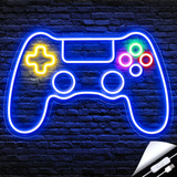 Cartel Luminoso Gamer En Forma De Control Play Decorativo